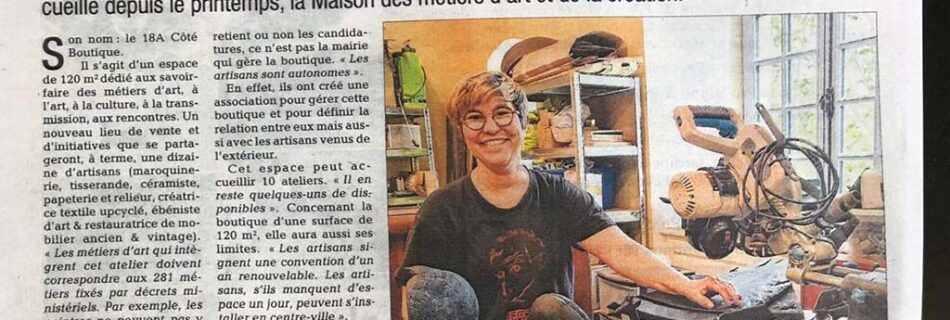 article de presse les artisanes d'art 18A côté Boutique - Aubenas - ArdeTous les mercredis soir de l'été retrouvez nous au 18A Côté Boutique à Aubenas pour découvrir la boutique et le savoir-faire manuel d’exception de nos artisanes d'art. che